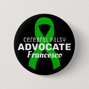 Cerebral Palsy Advocate Ribbon Black Button