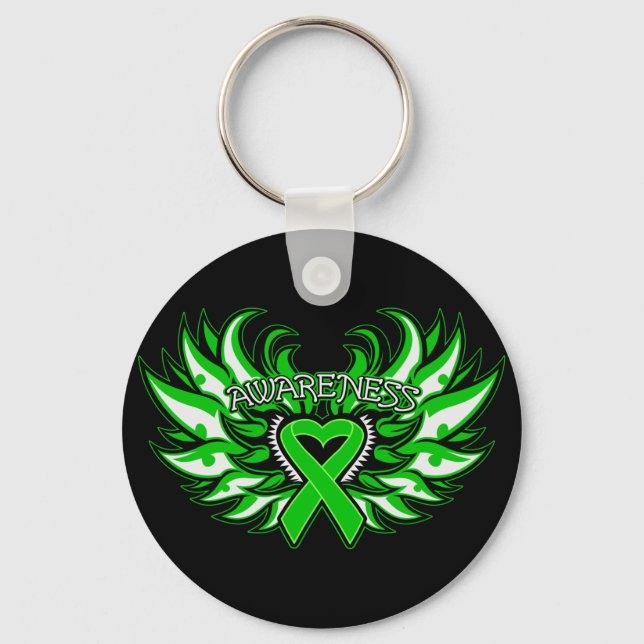 Cerebral Palsy Awareness Heart Wings.png Keychain (Front)