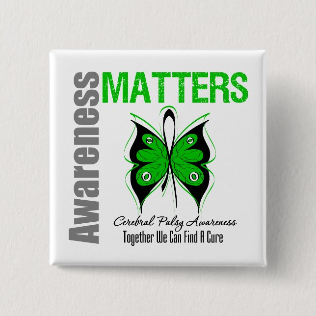 Cerebral Palsy Awareness Matters 2 Inch Square Button (Front)