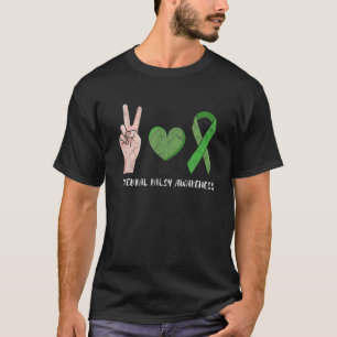 Cerebral Palsy Awareness Month Peace Love Hope Bra T-Shirt