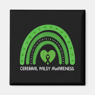 Cerebral Palsy Awareness Month Retro Rainbow Brain Magnet