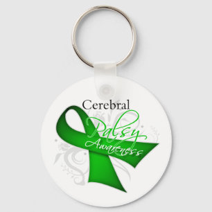 Cerebral Palsy Awareness Ribbon Keychain