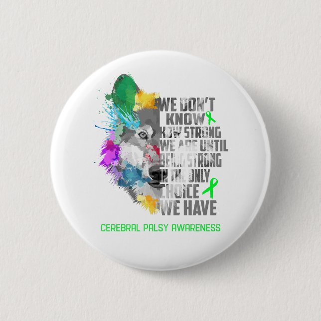 Cerebral Palsy Awareness Ribbon Support Gifts 2 Inch Round Button (Front)