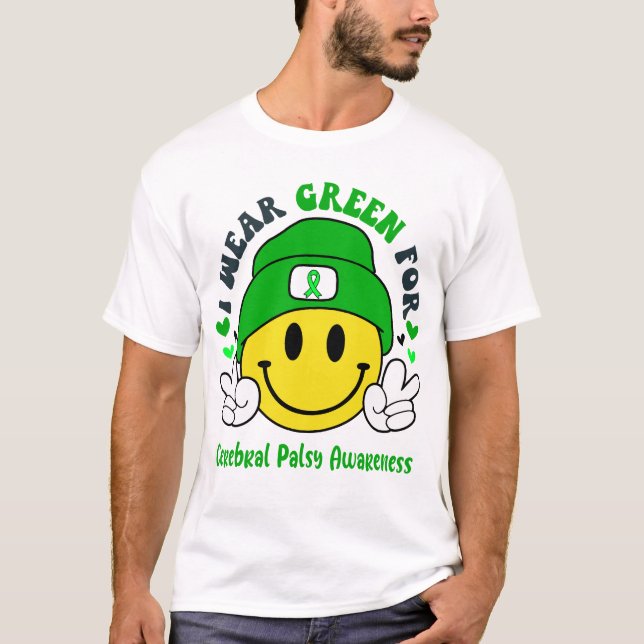 Cerebral Palsy Awareness Ribbon Support Gifts T-Shirt (Front)