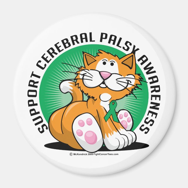 Cerebral Palsy Cat Magnet (Front)