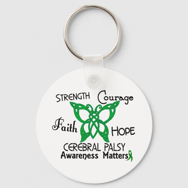 Cerebral palsy Celtic Butterfly 3 Keychain (Front)
