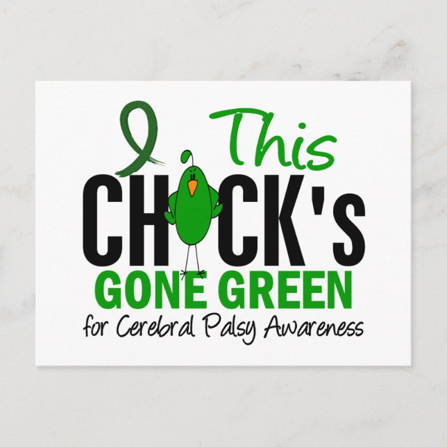 CEREBRAL PALSY Chick Gone Green Postcard (Front)