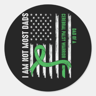 Cerebral Palsy CP Awareness Most Dads Warrior Surv Classic Round Sticker