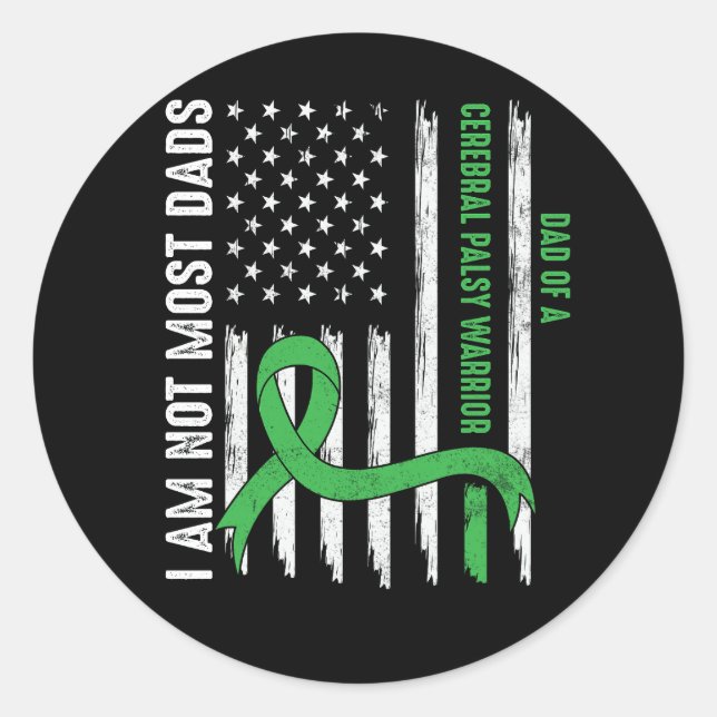 Cerebral Palsy CP Awareness Most Dads Warrior Surv Classic Round Sticker (Front)