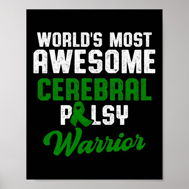 Cerebral Palsy Cp Awareness Overcoming Warrior Sur Poster (Front)
