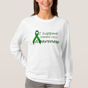 Cerebral Palsy Green Awareness Ribbon Ladies LS T T-Shirt