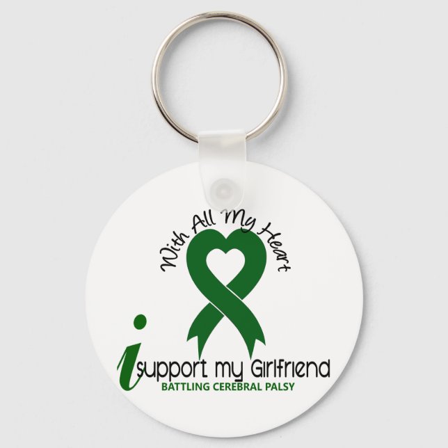 Cerebral Palsy I Support My Girlfriend Keychain (Front)