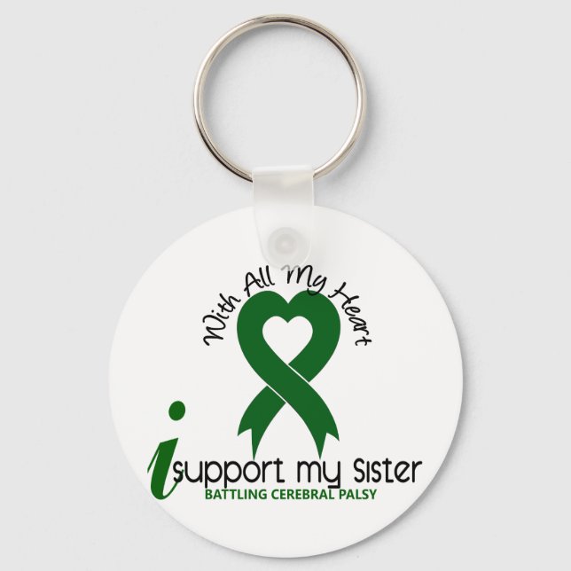Cerebral Palsy I Support My Sister Keychain (Front)