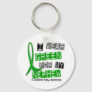 Cerebral Palsy I Wear Green For My Nephew 37 Keychain