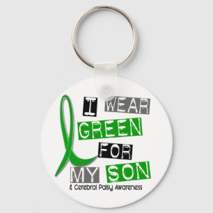Cerebral Palsy I Wear Green For My Son 37 Keychain