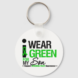 Cerebral Palsy I Wear Green Ribbon For My Son Keychain
