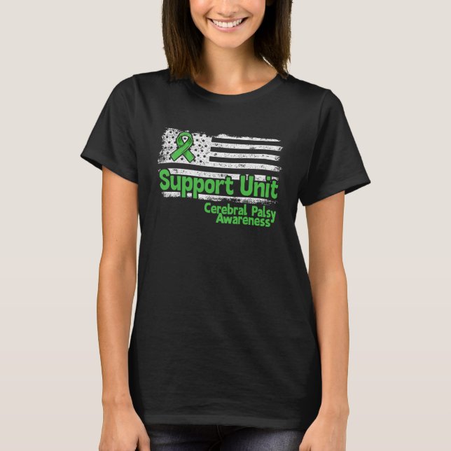 Cerebral Palsy Support Unit Flag Cerebral Palsy Aw T-Shirt (Front)