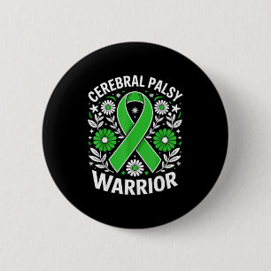 Cerebral palsy warrior floral cp awareness ribbon 2 inch round button