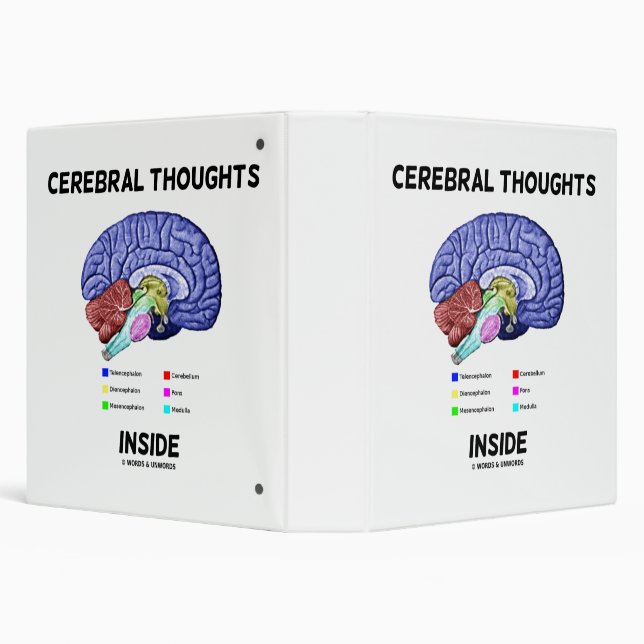 Cerebral Thoughts Inside Thoughtful Brain Humour Binder (Background)