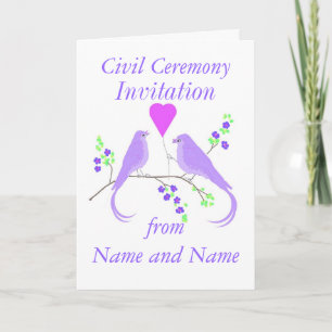 Cérémonie civile Invitations Lovebirds
