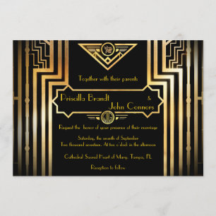 cérémonie de Faire-part de mariage, grand Gatsby