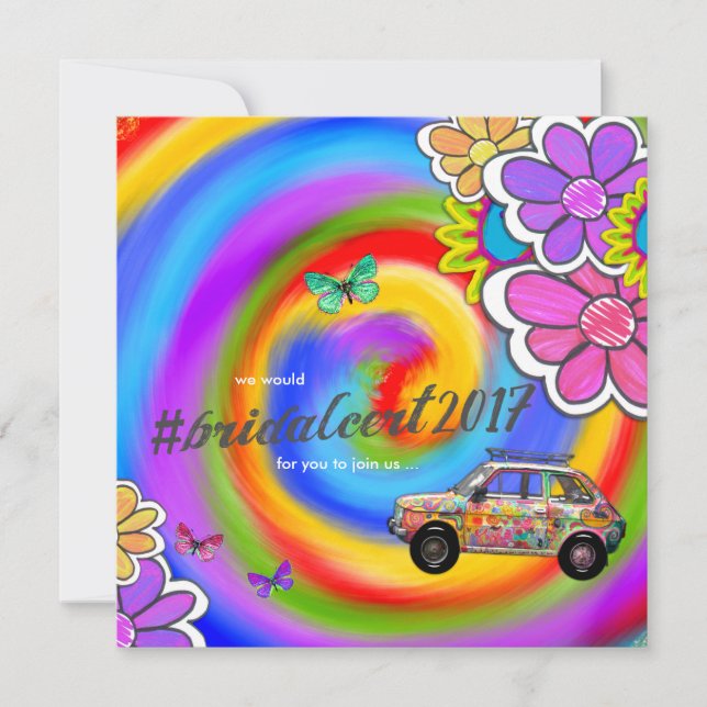 Cérémonie de Invitation de mariage Hippy Tie Dye (Devant)