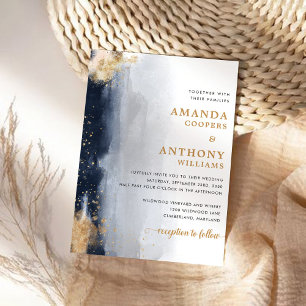 Cérémonie de Mariage de marine et d'or Invitation