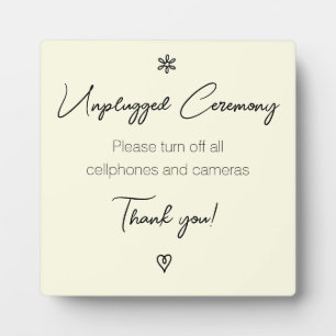 Cérémonie de Mariage débranchée Plaque de calligra