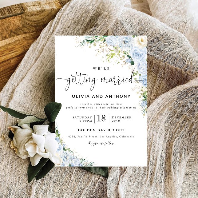 Cérémonie de Mariage Dusty Blue Invitation (Créateur téléchargé)