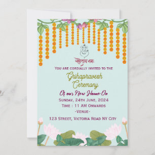 Cérémonie Grihapravesh Invitations
