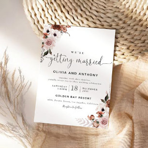 Cérémonie Mariage de soie Florale Invitation