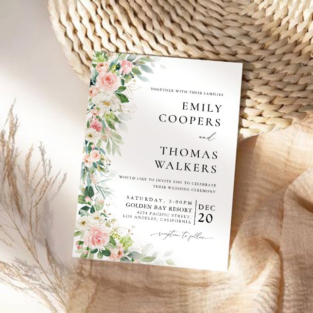 Cérémonie Mariage Ethereal Blush Invitation (Créateur téléchargé)