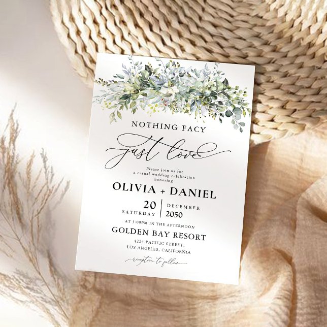 Cérémonie Mariage florale Eucalyptus Invitation (Créateur téléchargé)