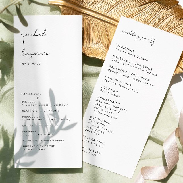 Cérémonie minimaliste de Mariage Script Programme  (Créateur téléchargé)