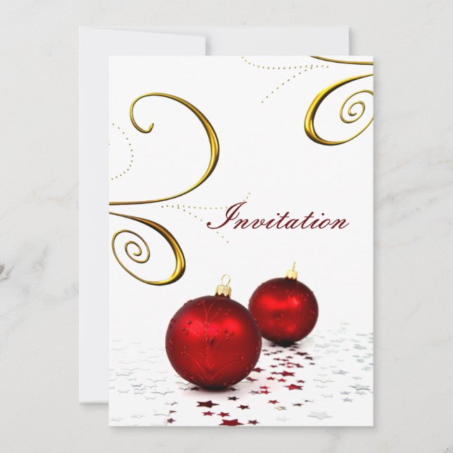 cérémonie rouge invitation de mariage d'hiver (Devant)