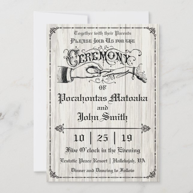 Cérémonie Rustic Vintage Wedding Invitation II (Devant)