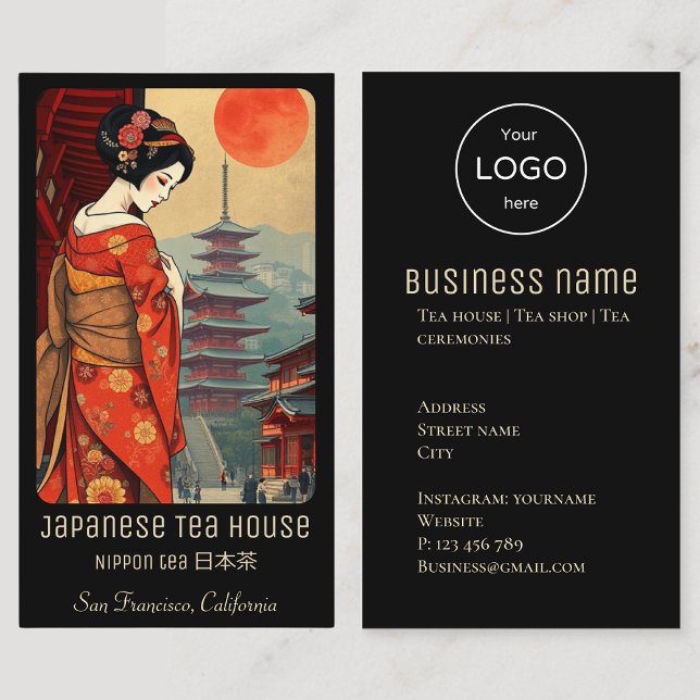 cérémonies du thé japonais Carte de visite sushi (Créateur téléchargé)