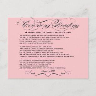 Ceremony Reading Postcard