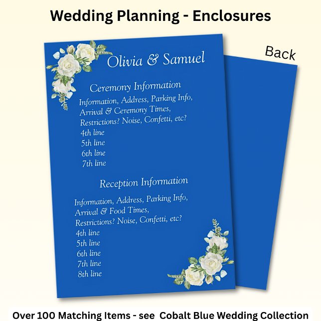 Ceremony & Reception Venues info -Cobalt Blue Enclosure Card (Creator Uploaded)
