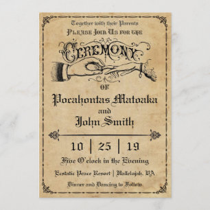 Ceremony Rustic Vintage Wedding Invitation