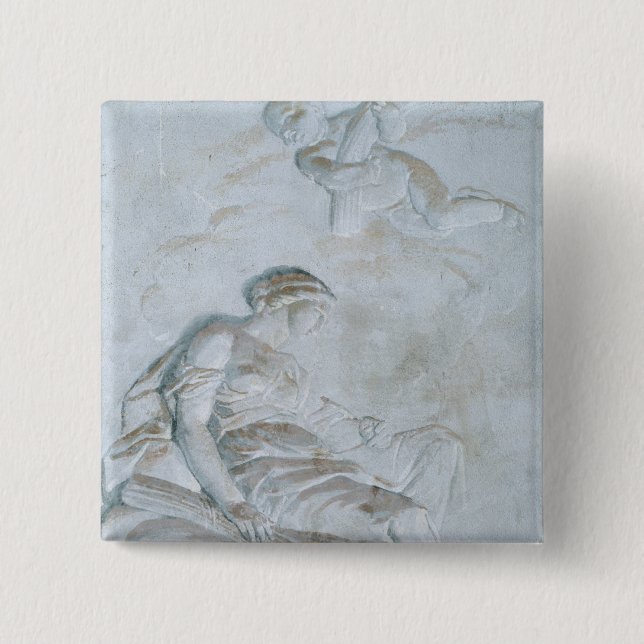 Ceres, c.1790 (fresco) 2 inch square button (Front)