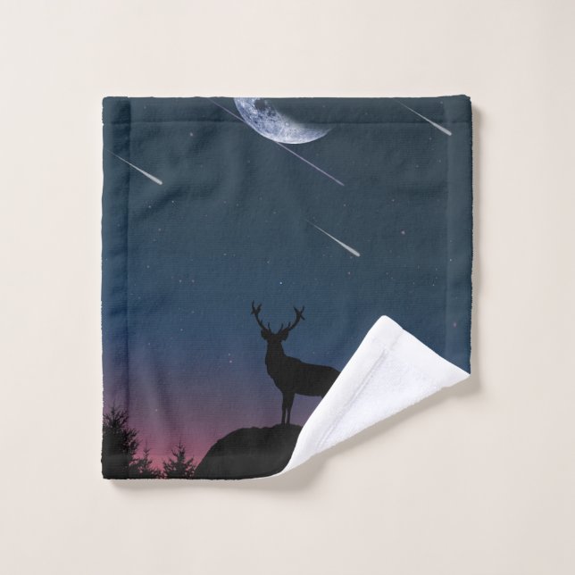 cerf au clair de lune (Gant de toilette)