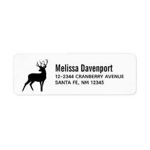 Cerf avec Antlers Noir Silhouette Rustique