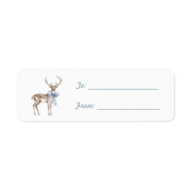 Cerf Blanc Bleu Arc Noël (Devant)