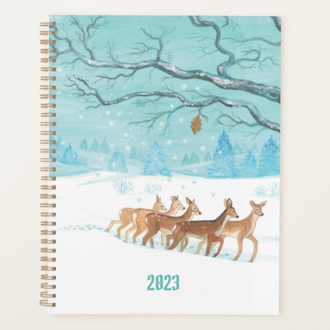 Cerf de cheville 2023 dans le planificateur d'hive (Devant)
