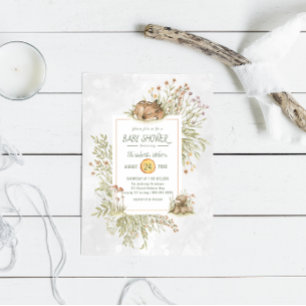 Cerf de forêt Invitation au Baby shower forestie