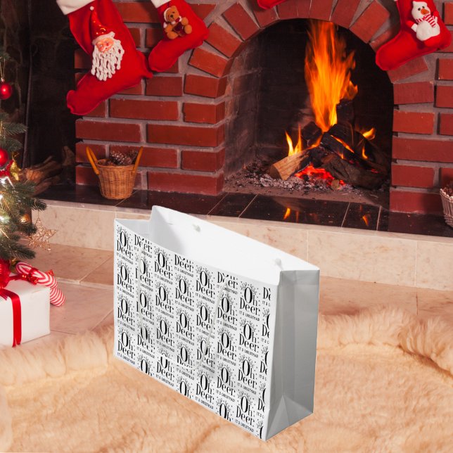 Cerf de Noël drôle d'illustration grand sac cadeau (Créateur téléchargé)