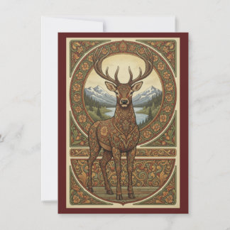 Cerf des Bois Art Populaire Nordique Plat Merci