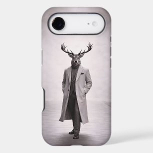 Cerf Élégant en Manteau Sur Mesure Portrait