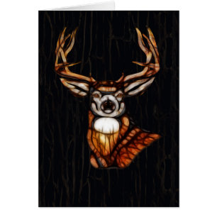 Cerf en Bois Noir Merci Campagne Rustique